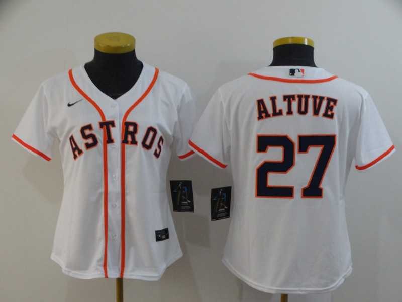Women Astros 27 Jose Altuve White 2020 Nike Cool Base Jersey,We sell and wholesale Women Astros 27 Jose Altuve White 2020 Nike Cool Base Jersey on line form chian!